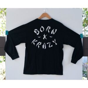 Born X Raised YG 4HUNNID Born Krazy Black Long Sleeve T-Shirt Men's Size M